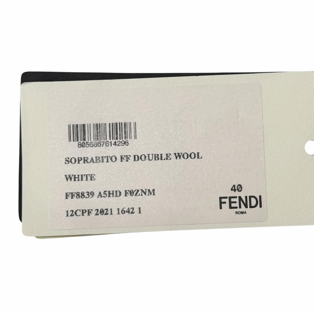 Excellent FENDI coat white wool Women 40 FF8839
