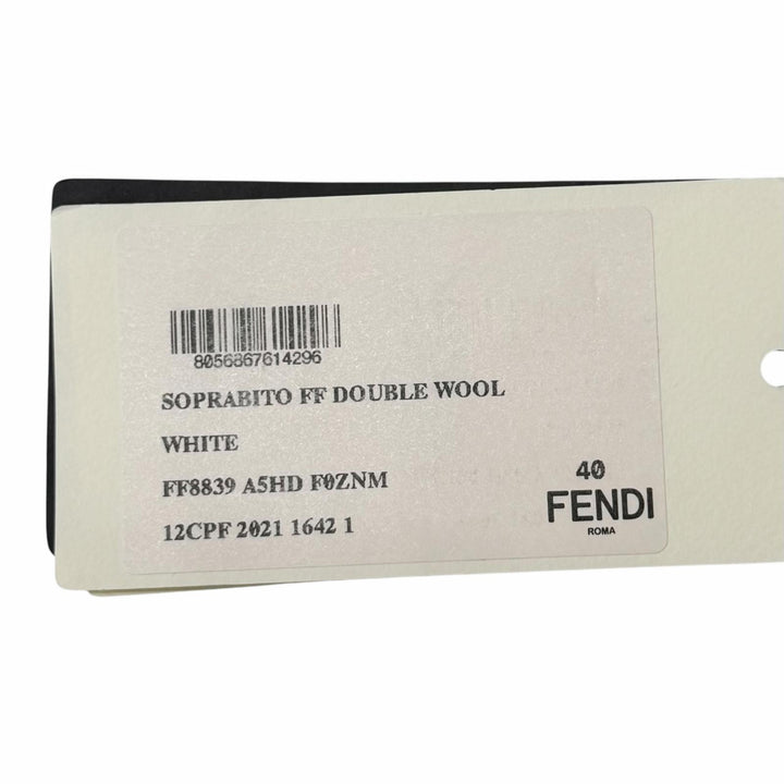 Excellent FENDI coat white wool Women 40 FF8839