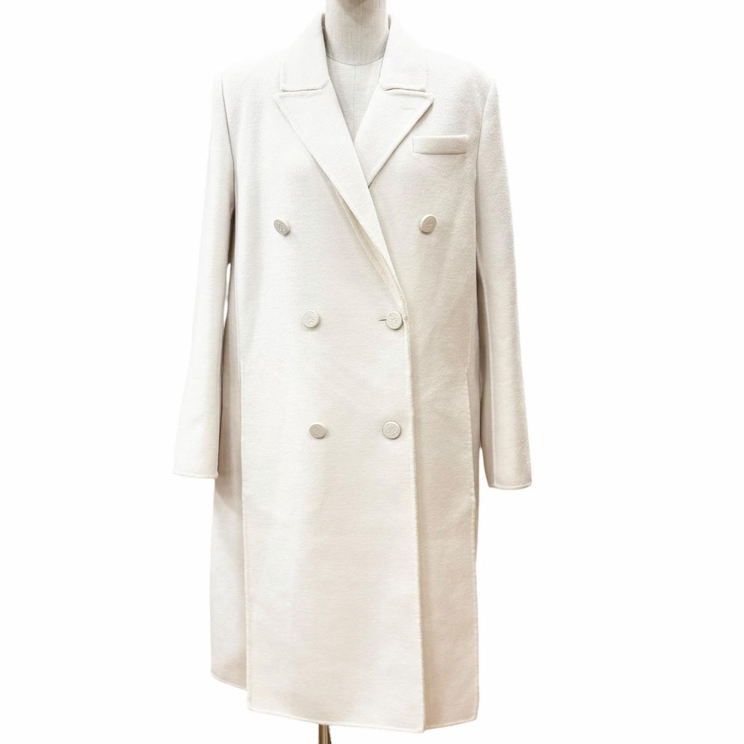 Excellent FENDI coat white wool Women 40 FF8839