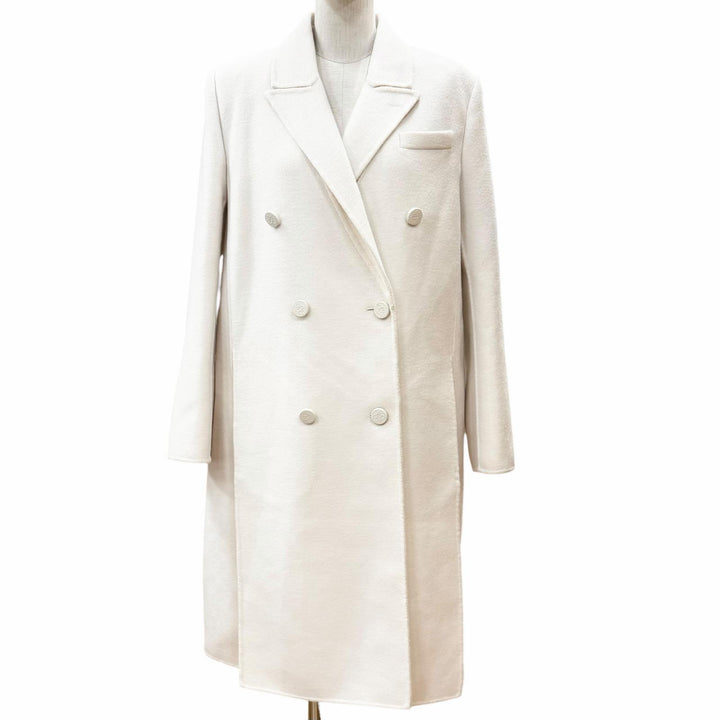Excellent FENDI coat white wool Women 40 FF8839