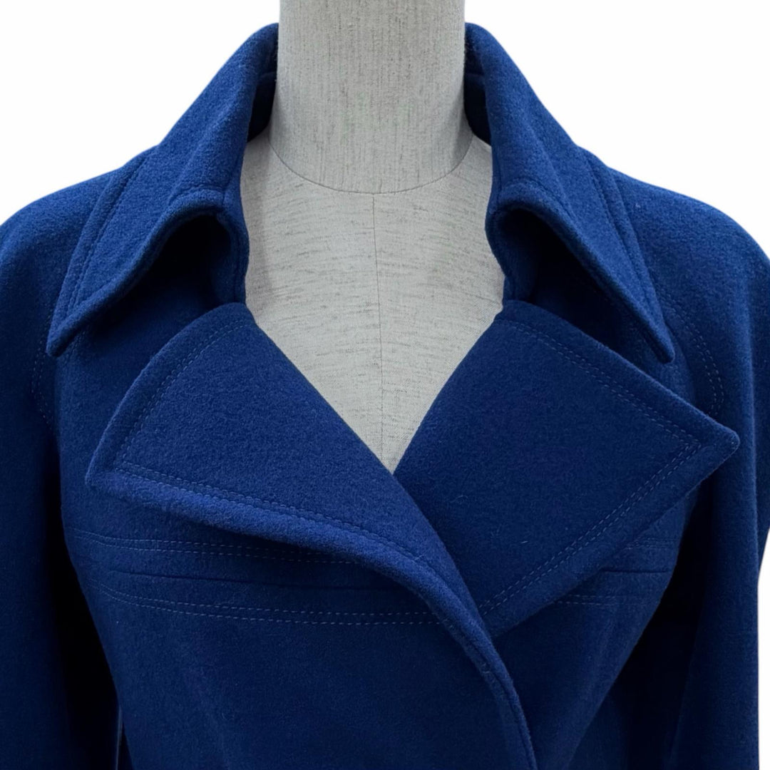 Excellent CHANEL coat blue wool Women 36 P46965