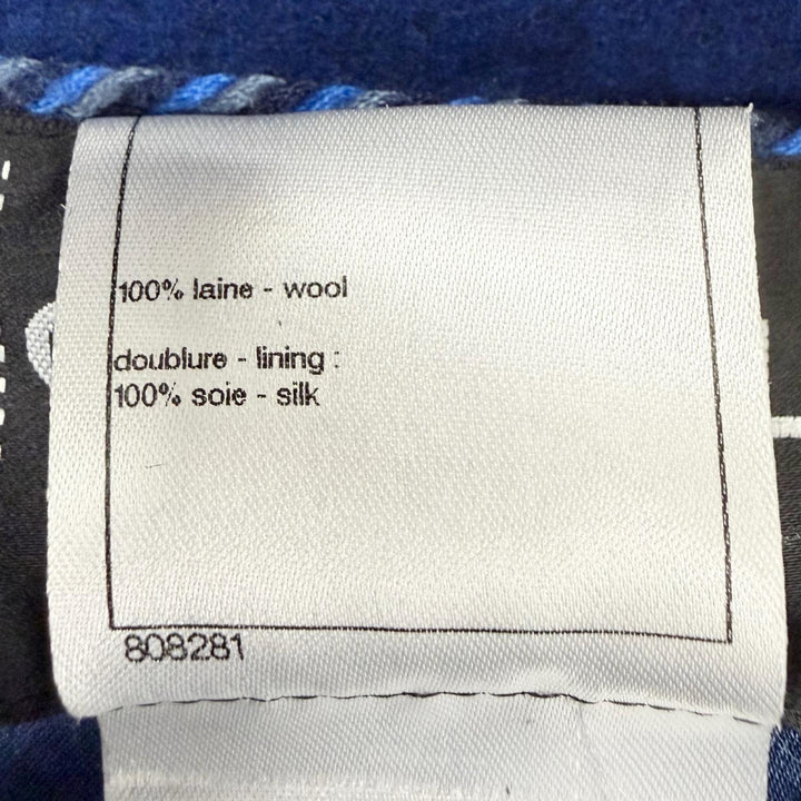 Excellent CHANEL coat blue wool Women 36 P46965