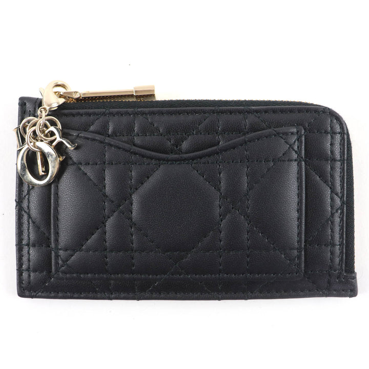 Excellent Christian Dior Card Case Lady Dior Cosmos zip card holder S0965ONMJ