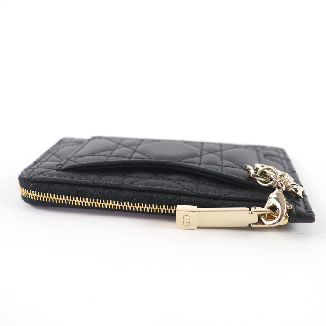Excellent Christian Dior Card Case Lady Dior Cosmos zip card holder S0965ONMJ