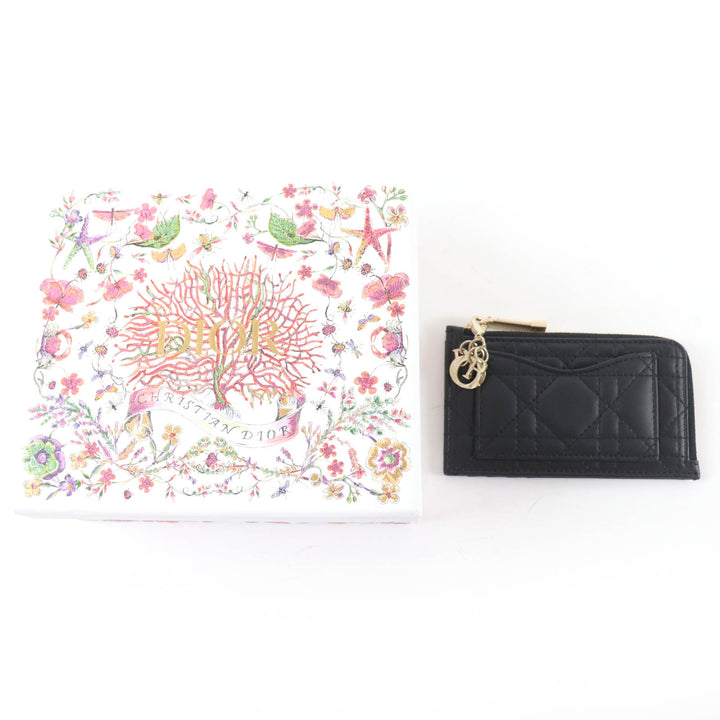 Excellent Christian Dior Card Case Lady Dior Cosmos zip card holder S0965ONMJ