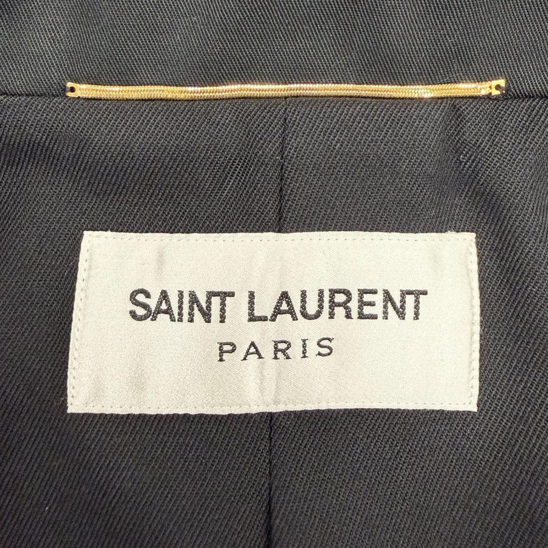Excellent SAINT LAURENT PARIS trench coat black polyester Women 36 507530
