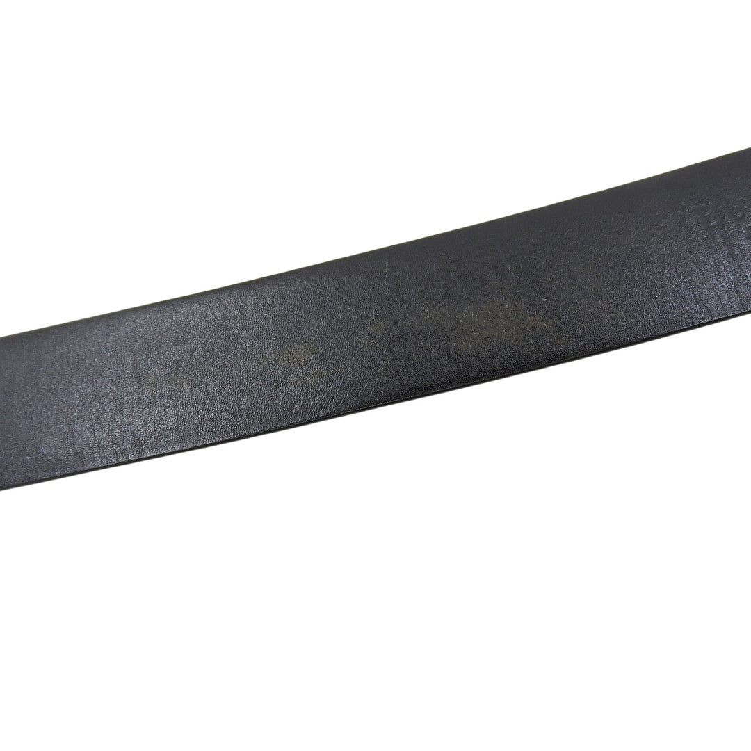 Very Good BERLUTI belt Pin buckle calligraphy black Patine leather mens