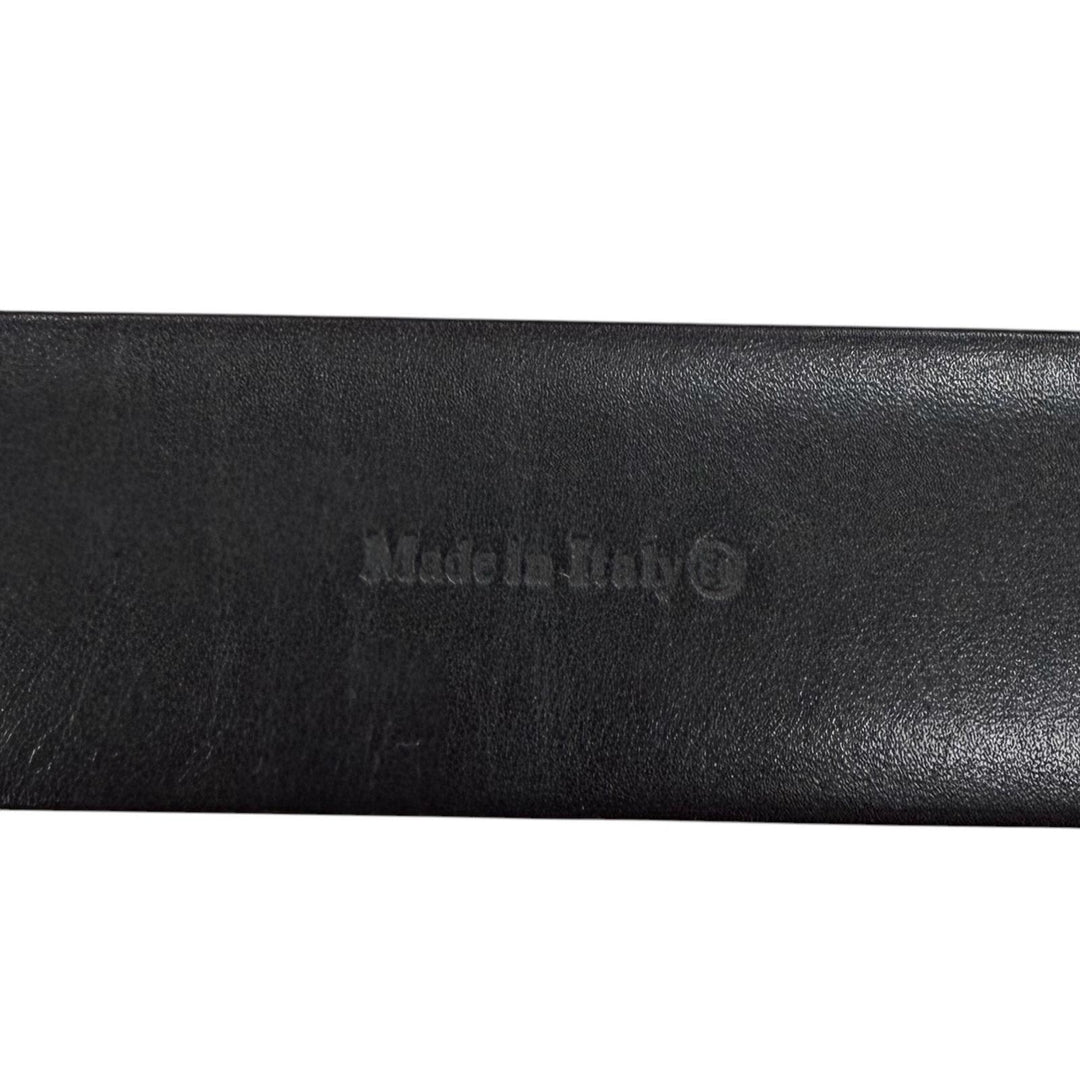 Very Good BERLUTI belt Pin buckle calligraphy black Patine leather mens