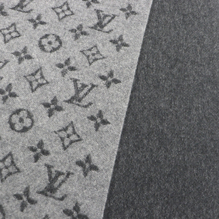 Excellent LOUIS VUITTON Scarf Monogram Gradient gray cashmere