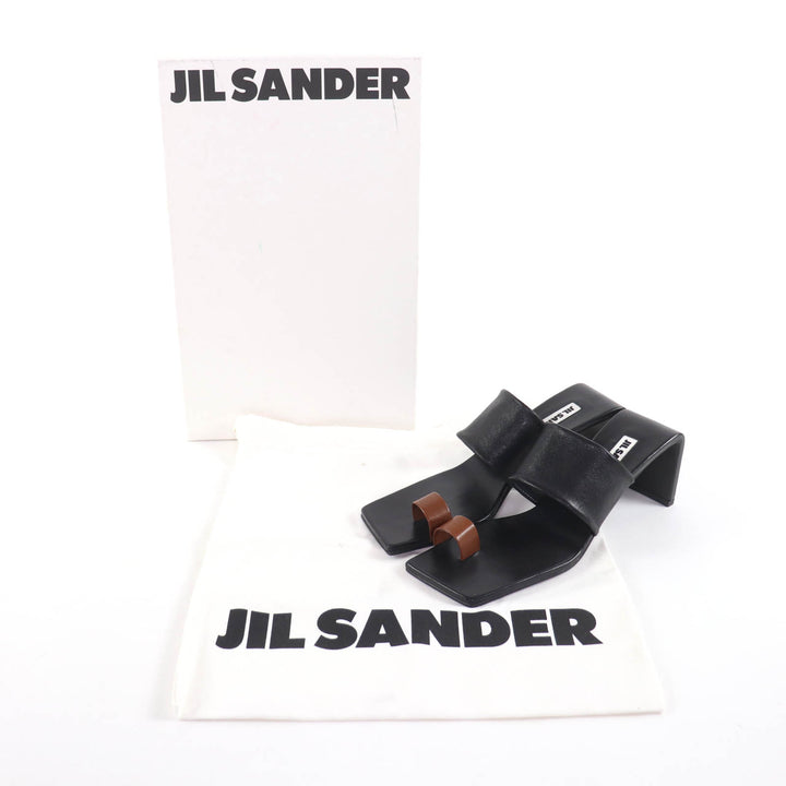 Excellent JIL SANDER Sandals bicolor leather black leather Women 35 J15WP0112
