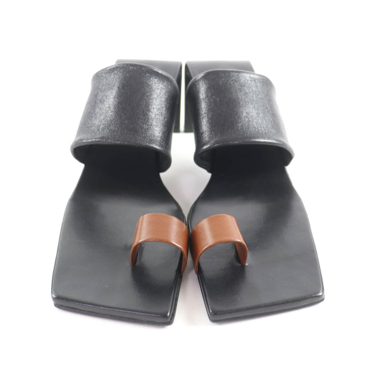 Excellent JIL SANDER Sandals bicolor leather black leather Women 35 J15WP0112