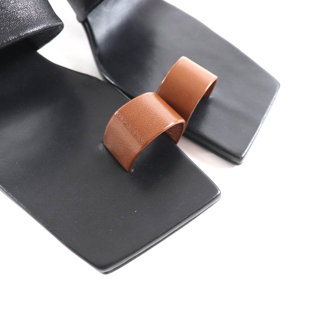 Excellent JIL SANDER Sandals bicolor leather black leather Women 35 J15WP0112