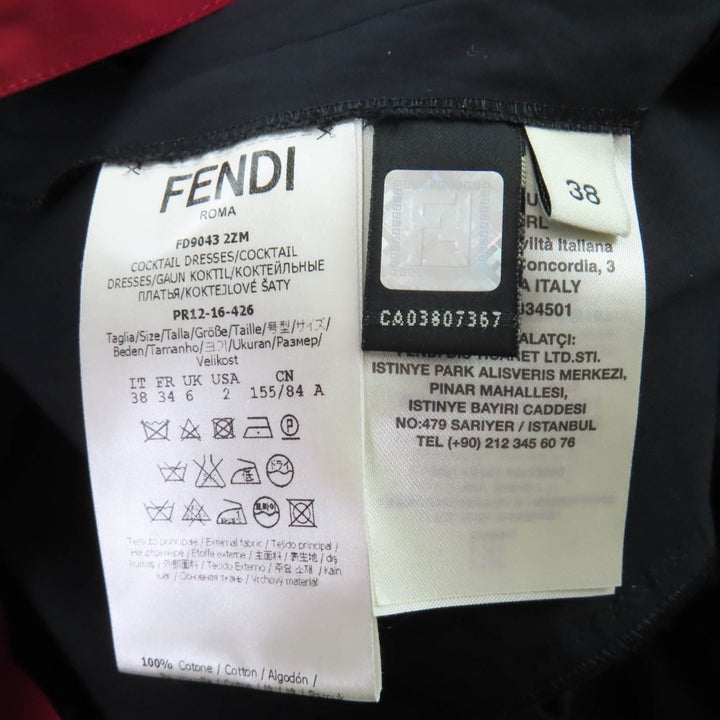 Discounted Great FENDI one piece black cotton Women 38 FD9043 2ZM