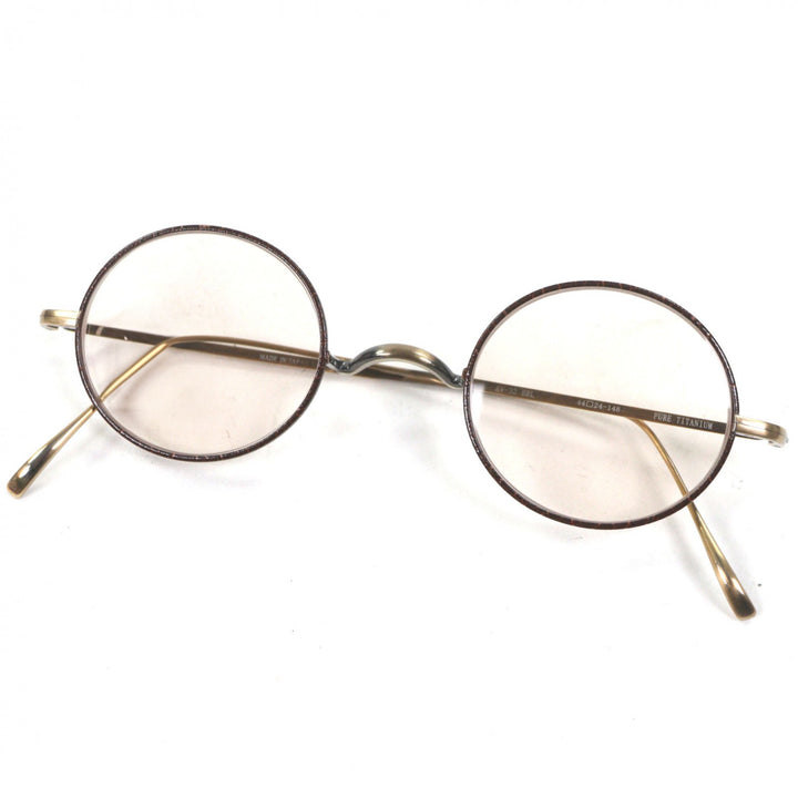 Excellent 金子眼鏡 sunglasses round Brown titanium mens KV-32 BRL