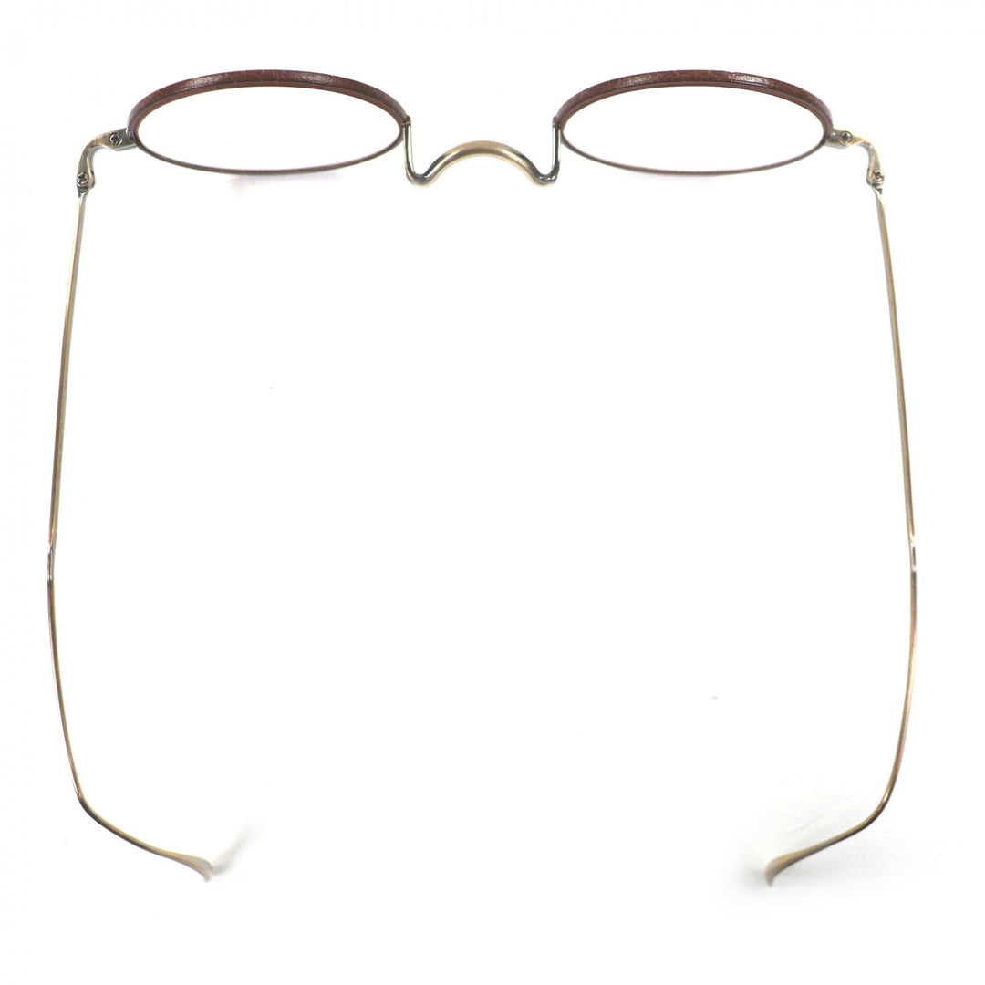 Excellent 金子眼鏡 sunglasses round Brown titanium mens KV-32 BRL