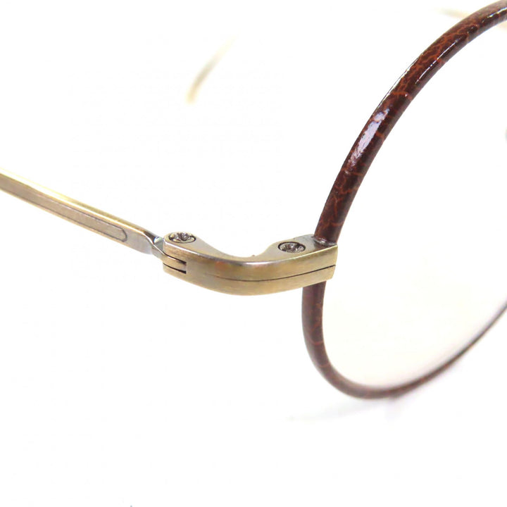 Excellent 金子眼鏡 sunglasses round Brown titanium mens KV-32 BRL