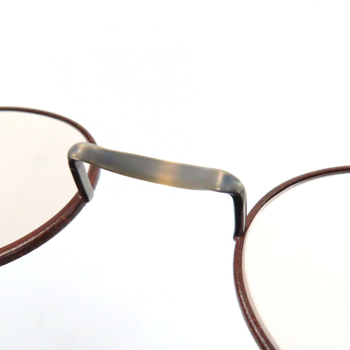 Excellent 金子眼鏡 sunglasses round Brown titanium mens KV-32 BRL