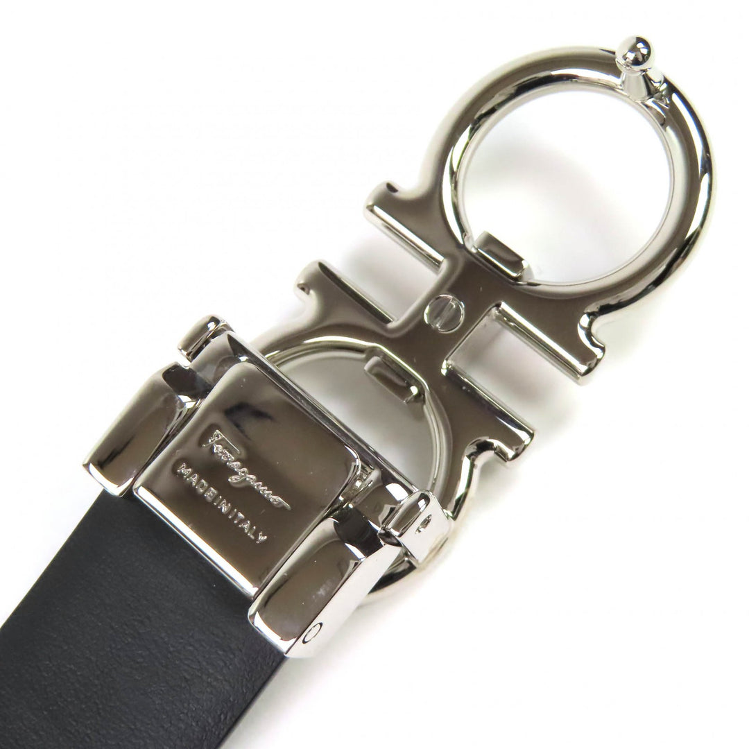 Excellent Salvatore Ferragamo belt Gancini buckle leather black CS-23B559