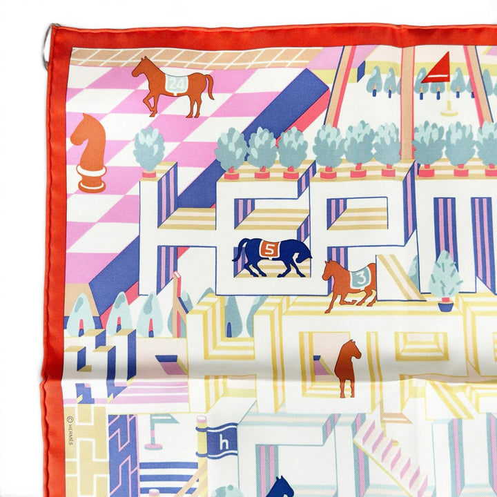 Pristine HERMES scarf Gavroche Hermès Horse Club Detail Multi silk Women