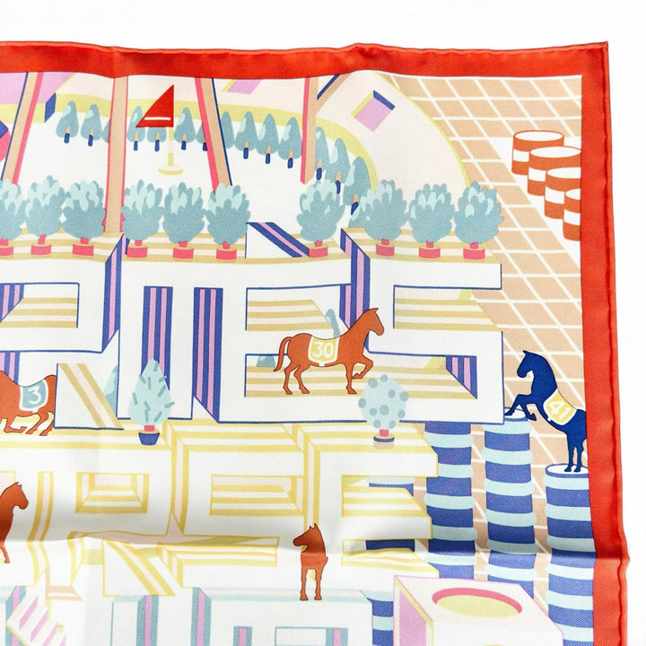Pristine HERMES scarf Gavroche Hermès Horse Club Detail Multi silk Women