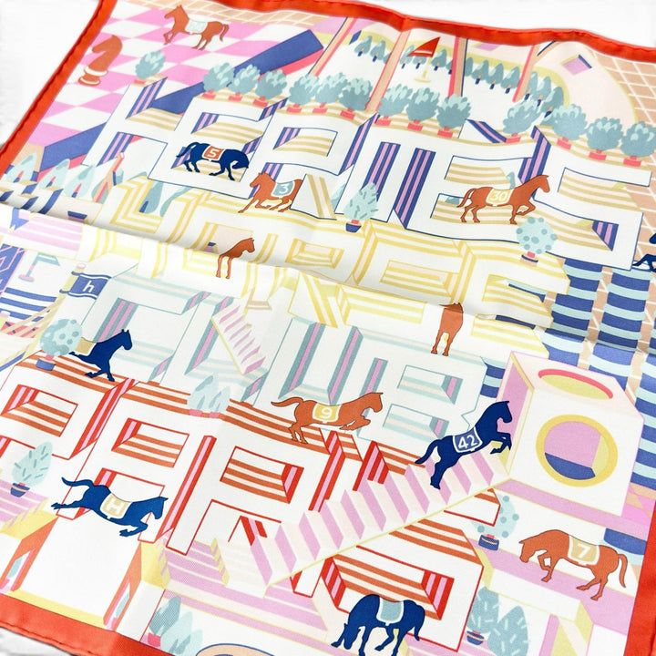 Pristine HERMES scarf Gavroche Hermès Horse Club Detail Multi silk Women