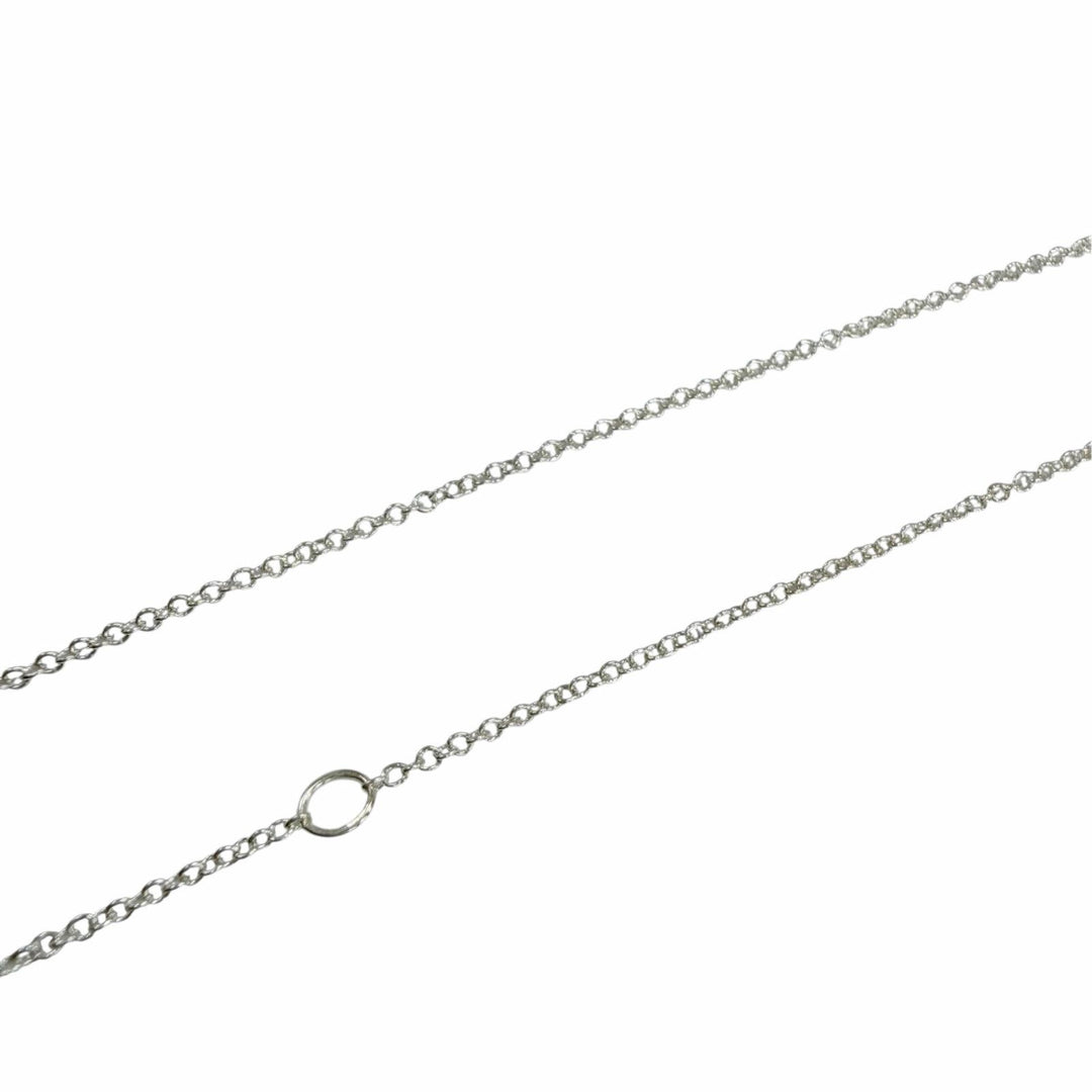 Great TIFFANY&Co. Heart Tag Medium 1P Diamond Necklace Silver AG925 Women