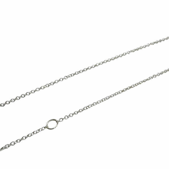 Great TIFFANY&Co. Heart Tag Medium 1P Diamond Necklace Silver AG925 Women
