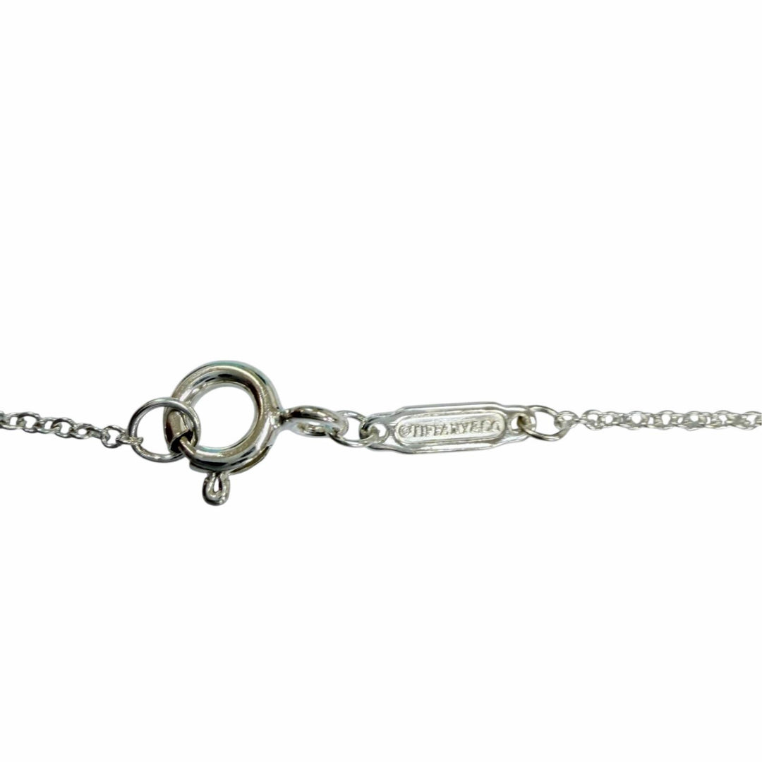 Great TIFFANY&Co. Heart Tag Medium 1P Diamond Necklace Silver AG925 Women