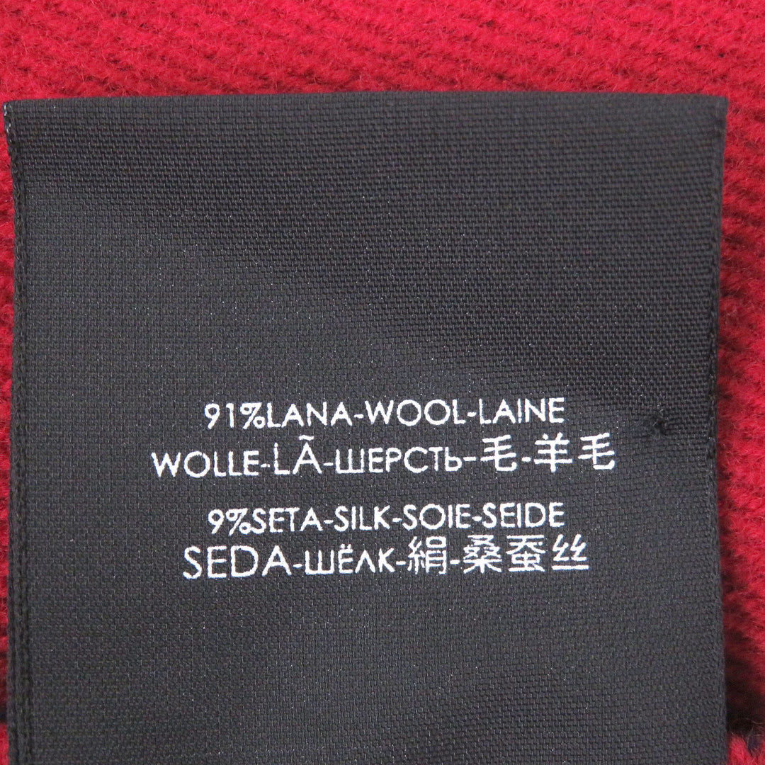 Great GUCCI Scarf Jumbo GG Jacquard Current Model with Fringe Navy wool