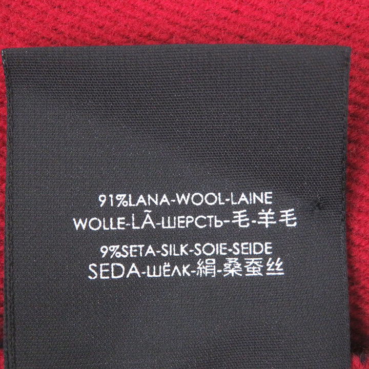 Great GUCCI Scarf Jumbo GG Jacquard Current Model with Fringe Navy wool