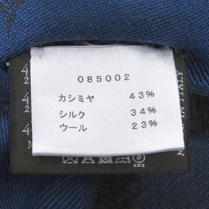 Excellent Berluti Stall Calligraphy Fringe Large Shawl blue cashmere