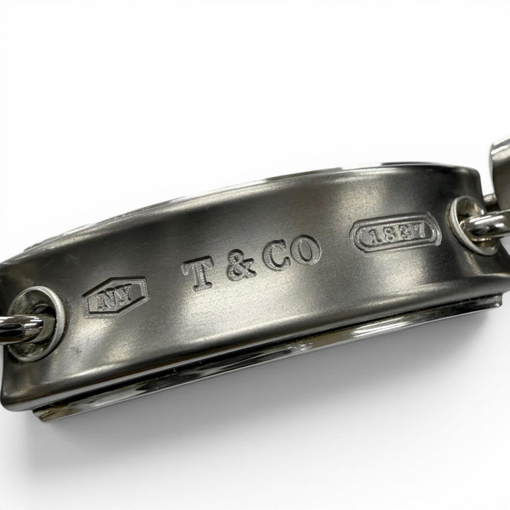 Great TIFFANY&Co. bracelet Plate Link 1837 Silver 925 mens