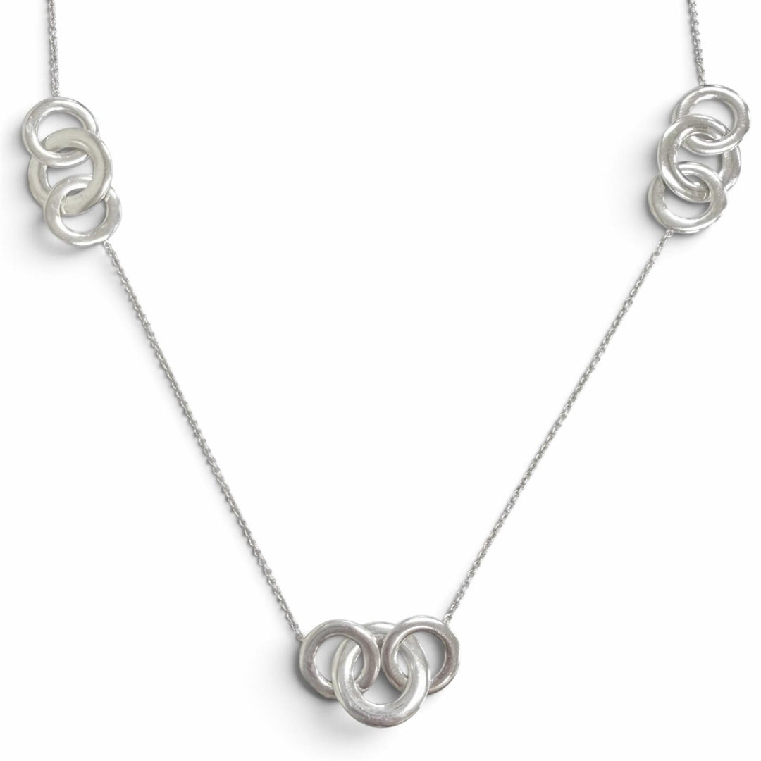Great TIFFANY&Co. Necklace 1837 Interlocking Circle long Silver 925 Women
