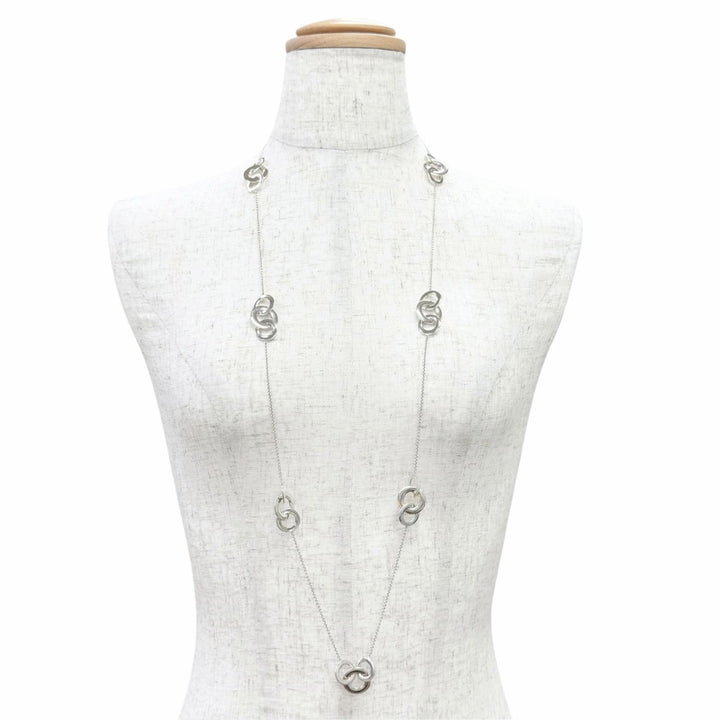 Great TIFFANY&Co. Necklace 1837 Interlocking Circle long Silver 925 Women