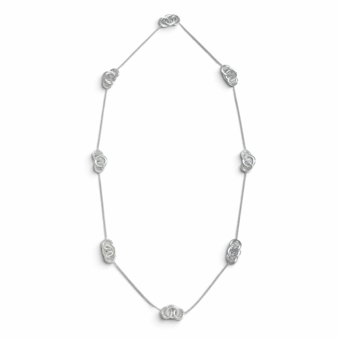 Great TIFFANY&Co. Necklace 1837 Interlocking Circle long Silver 925 Women