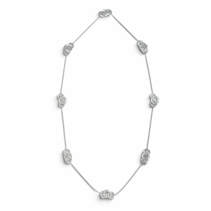 Great TIFFANY&Co. Necklace 1837 Interlocking Circle long Silver 925 Women