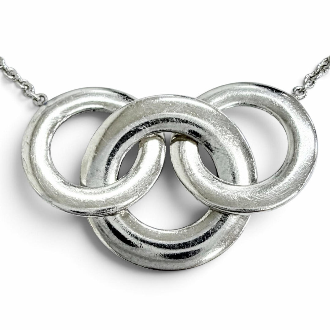 Great TIFFANY&Co. Necklace 1837 Interlocking Circle long Silver 925 Women