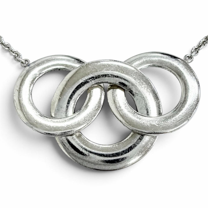 Great TIFFANY&Co. Necklace 1837 Interlocking Circle long Silver 925 Women