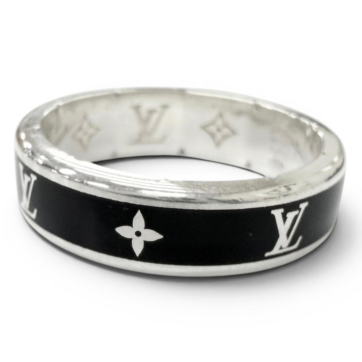 Great LOUIS VUITTON Ring LV Spike black AG925 mens M1534L
