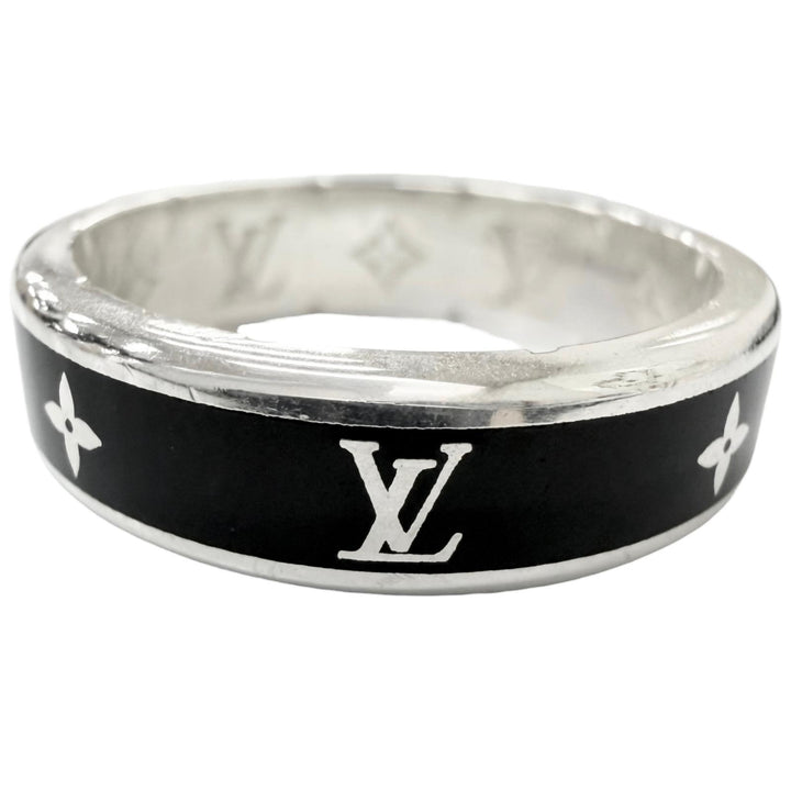 Great LOUIS VUITTON Ring LV Spike black AG925 mens M1534L