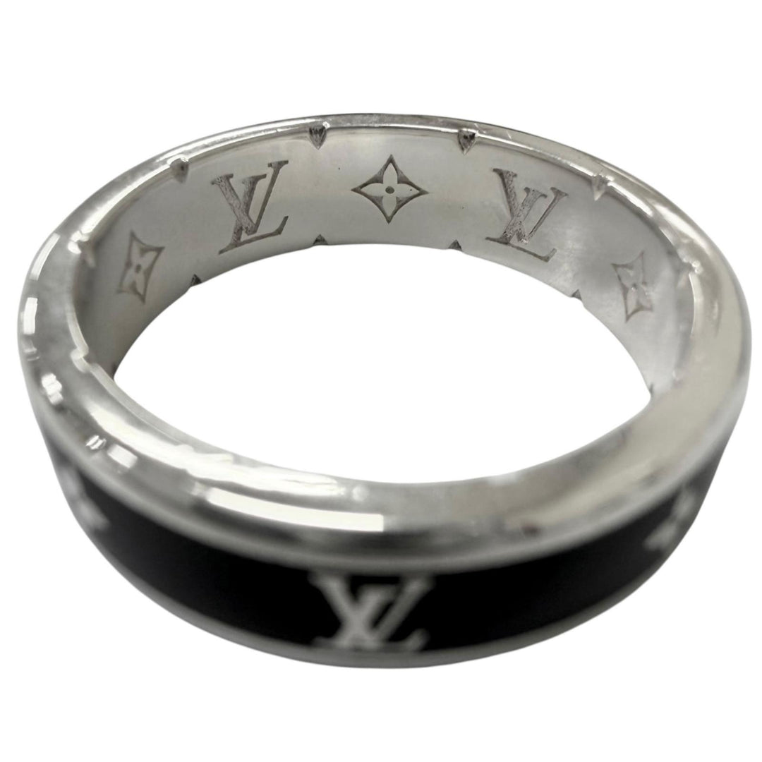 Great LOUIS VUITTON Ring LV Spike black AG925 mens M1534L