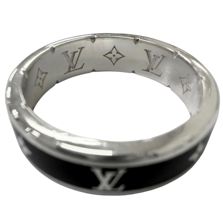 Great LOUIS VUITTON Ring LV Spike black AG925 mens M1534L