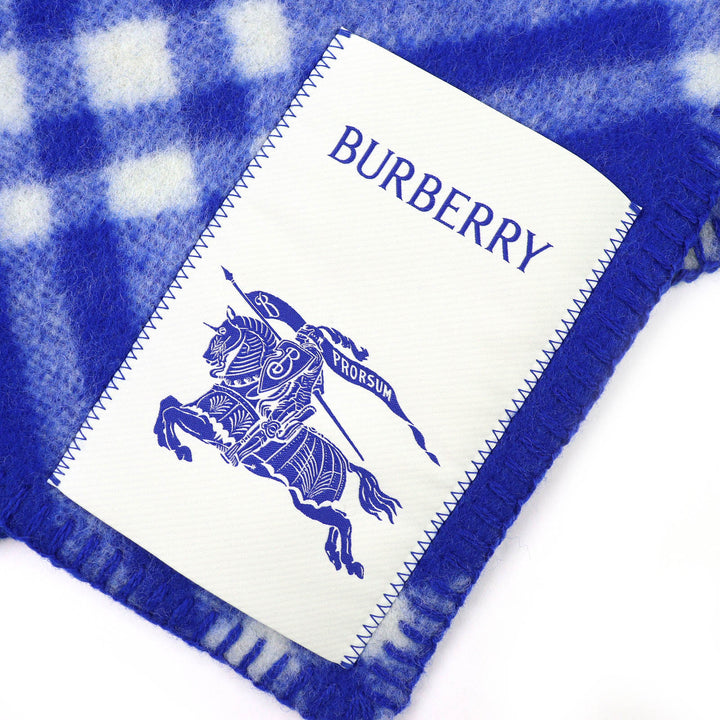 Pristine BURBERRY Scarf Checked hooded scarf Includes a horse-shaped pin. blue