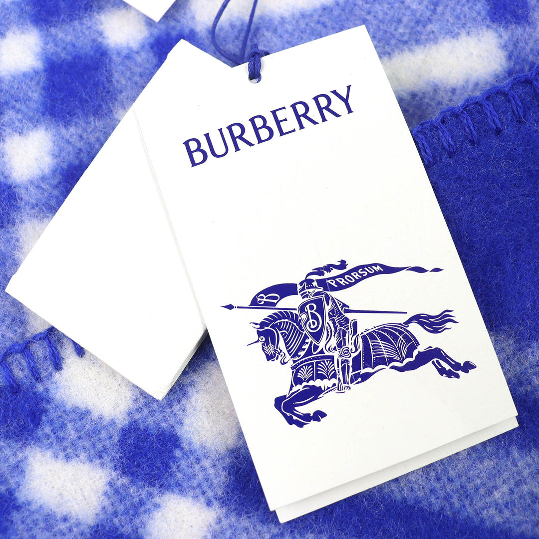Pristine BURBERRY Scarf Checked hooded scarf Includes a horse-shaped pin. blue