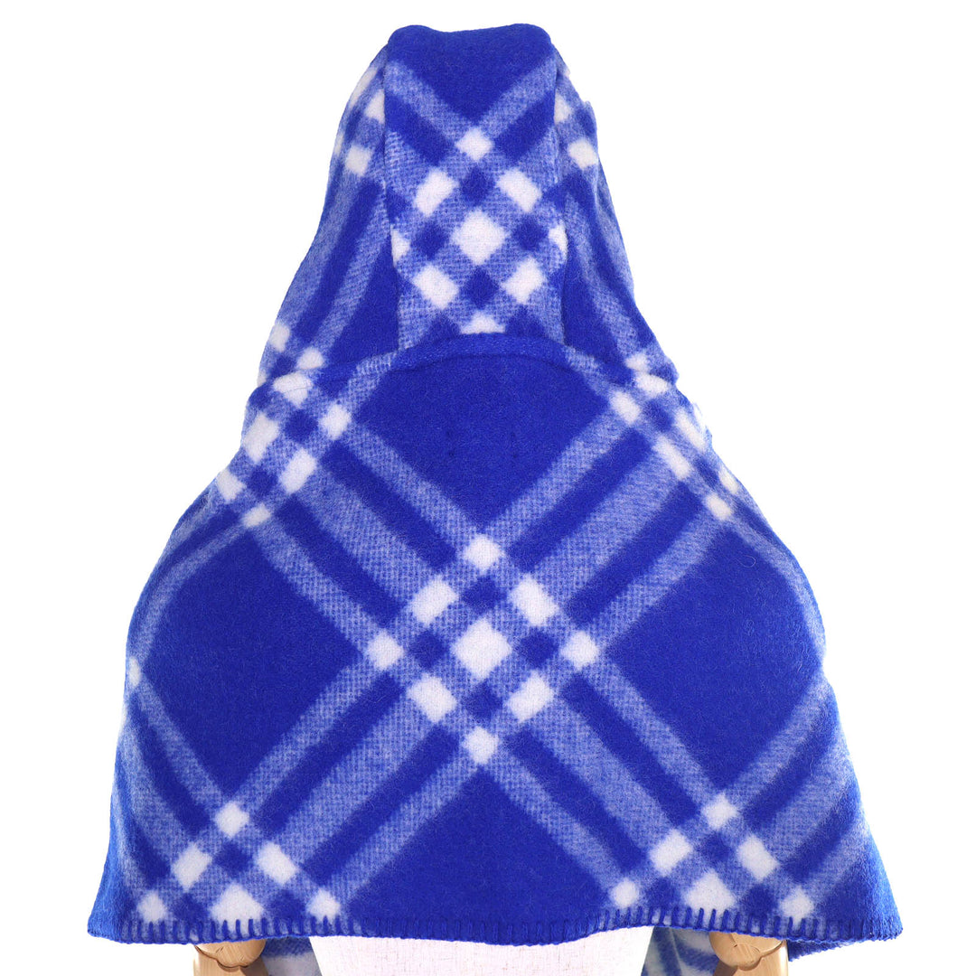 Pristine BURBERRY Scarf Checked hooded scarf Includes a horse-shaped pin. blue