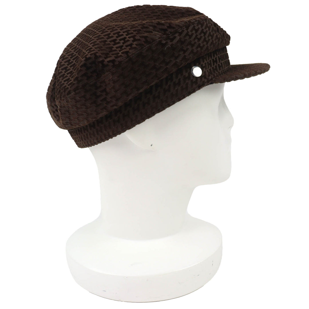Pristine HERMES Casquette Vauban Velvet Casquette Bias H Serie Button H242017N