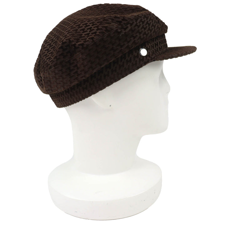 Pristine HERMES Casquette Vauban Velvet Casquette Bias H Serie Button H242017N