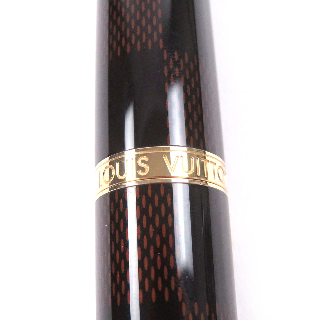 Excellent LOUIS VUITTON Ballpoint pen Grand Tour Damier Cap Style Brown