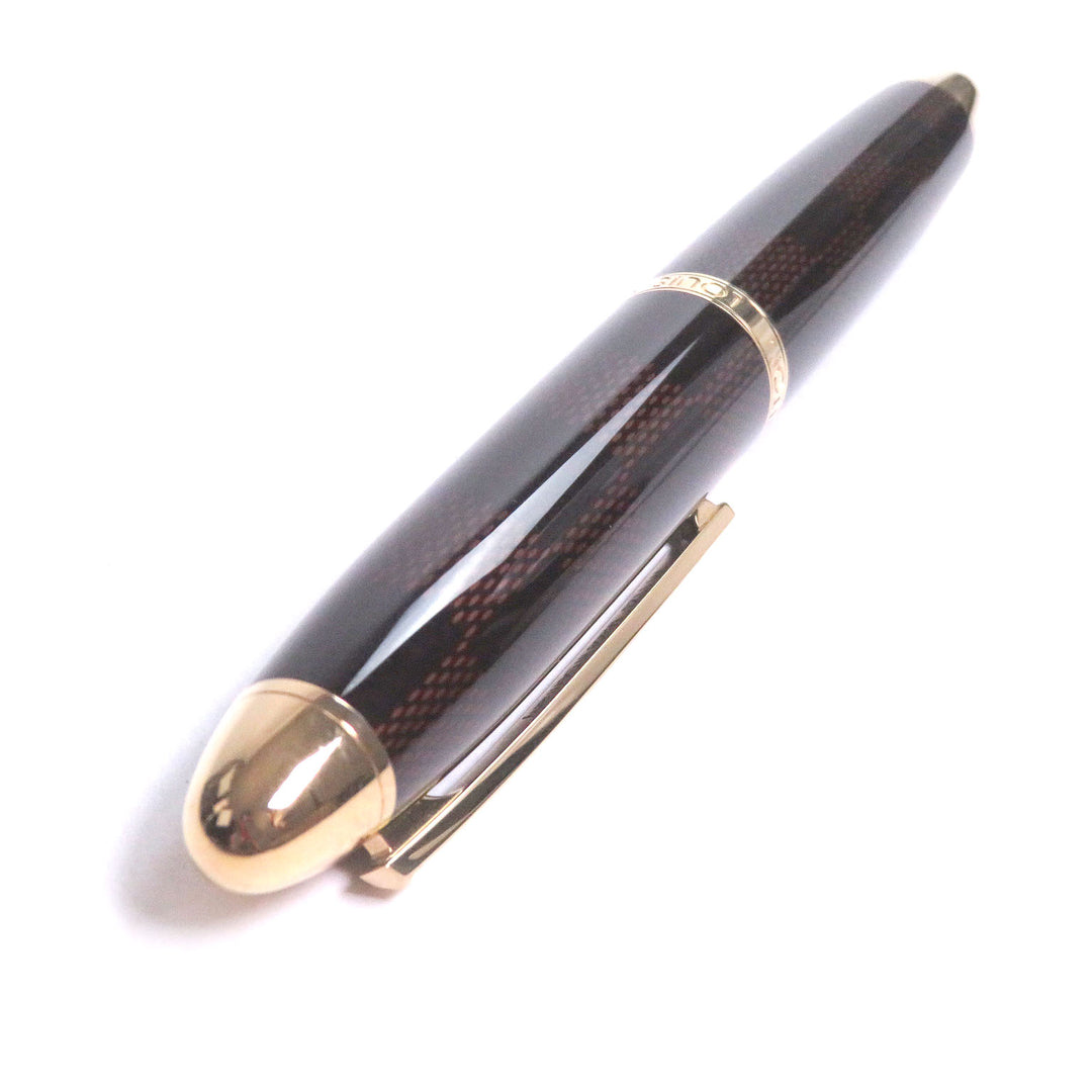 Excellent LOUIS VUITTON Ballpoint pen Grand Tour Damier Cap Style Brown
