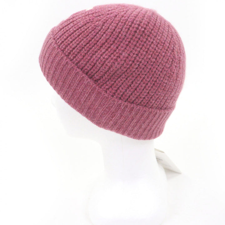 Pristine CELINE Knit cap Triomphe Beanie pink cashmere Women 2AA32384D